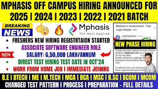 Mphasis Biggest Official Mass Hiring Announced  OFF Campus Drive For 2025  2024  2023 2022 Batch [upl. by Laurene]