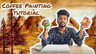 Coffee Painting tutorial in Tamil  Step by step coffee Art  Beginner coffee painting [upl. by Canter678]