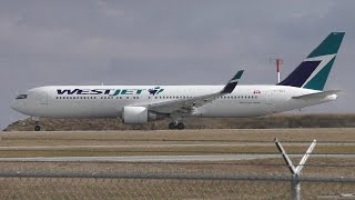 WestJet 767338ERWL CFOGJ Taxi and Takeoff from Calgary Airport ᴴᴰ [upl. by Ahseya]