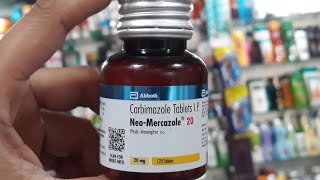 NeoMercazole 20mg tablet  Carbimazole tablet usedoseside effects पूरी जानकारी हिंदी में । [upl. by Neelhtakyram]