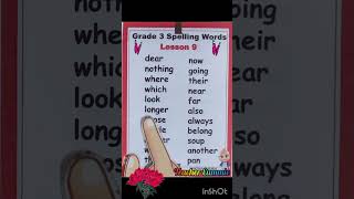 Grade 3 Spelling Words Lesson 9 [upl. by Nnanerak]