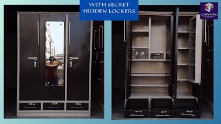 THREE DOOR ALMIRAH  WITH SECRET HIDDEN LOCKERS BY AJPANCHAL STEEL FURNITURE AND FABRICATION [upl. by Eibmab]