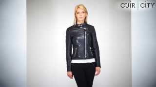 Blouson Cuir Redskins Pour Femme Noir  Zoey Rivoli Black [upl. by Ahsimot]