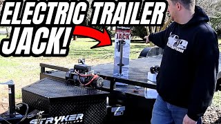 HAUL MASTER Electric Trailer Jack Install On STRYKER Car Hauler [upl. by Mancino273]