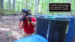 How To Play Paintball  Beginner Tip Do Not Post Over the Top of Bunkers [upl. by Abla737]