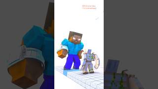 Herobrine Muscular makes the Iron Golem cry babyzombiemonsterschool minecraft herobrine shorts [upl. by Merrily]