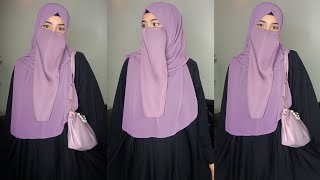 Hijab Tutorial With Niqab  Hijab With Niqab  Beautiful Hijab Style💜 [upl. by Herald]