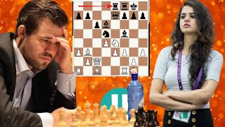 Historical chess game 122 Magnus Carlsen vs Tania Sachdev [upl. by Ednalrim]