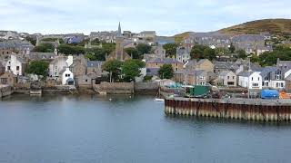 Beautiful amp historic Stromness from the departing Northlink Ferry to Scrabster Orkney Scotland UK [upl. by Lilia]