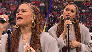 Andra Day SINGS the Black National Anthem at Super Bowl LVIII [upl. by Mcclees183]