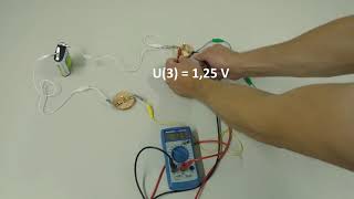 Voltage in a series connection  simple experiment [upl. by Ydahs]