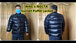 Nike x NOCTA Sunset Puffer Jacket Black Mens Try on Review [upl. by Achilles]