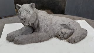 Sculpting Saber Tooth Cat in Clay Smilodon [upl. by Torrie405]