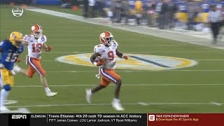 Travis Etienne Clemson RB 9 Vs Pitt 2018 [upl. by Nomaid123]