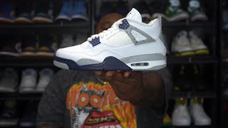 FIRST LOOK AIR JORDAN 4 MIDNIGHT NAVY SNEAKER REVIEW [upl. by Fraze]