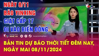 Bản tin Dự báo thời tiết đêm nay ngày mai 08112024 [upl. by Alanson]