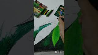 Crayon Art  Leaves amp Droplets 🥰🥰 [upl. by Ecyob]