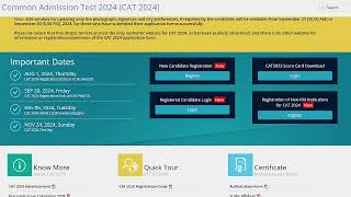 Common Admission Test CAT 2024 INFO [upl. by Tehcac]