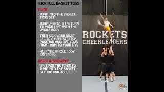 Kick full basket toss instructional video  cheerleading group stunts [upl. by Japha]