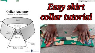 How to cut and sew a shirt collarperfect collar tutorial [upl. by Lolly]