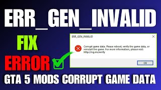 GTA 5 Mods Not Working ERRGENINVALID amp Corrupt Data FIX  Ultimate HindiUrdu Guide 2024 Tech you [upl. by Aliuqehs644]