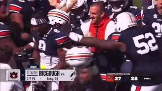 Freshman Towns McGough 58 Yard Field Goal Auburn ADay 2024 [upl. by Erret334]