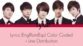 TVXQ  Mirotic Lyrics EngRomEsp Color Coded  Line Distribution [upl. by Anailli]