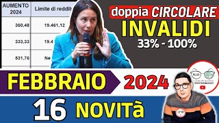 🔴 INVALIDI PARZIALI e TOTALI 16 NOVITÀ FEBBRAIO 2024 ➡ IMPORTI INCREMENTI PENSIONE ADI BONUS INPS [upl. by Attelocin717]