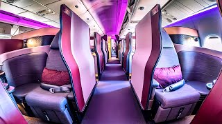 Qatar Airways A3501000 Qsuite Business Class from Tokyo to Dubai via Doha Full Flight Experience [upl. by Eusebio]