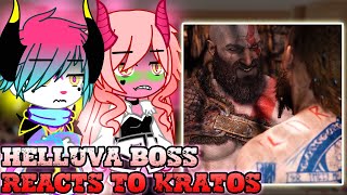 Helluva Boss reacts to Kratos Part 2 GOW  Gacha Reacts [upl. by Nnairek968]