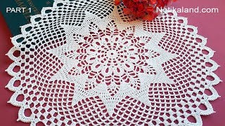 CROCHET How to crochet doily EASY Tutorial Part 1 1 8 round [upl. by Enomas140]