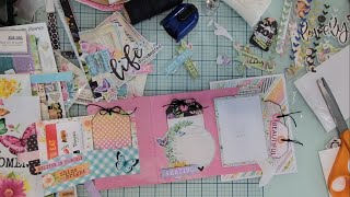 Z fold cardmini book  gift card holder  Simple Stories Life in Bloom  Process Video [upl. by Labanna869]