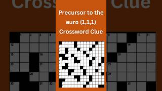 Precursor to the euro 111 Crossword Clue crossword crosswordpuzzles [upl. by Hebert]