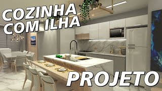 Projeto Cozinha Integrada com Ilha  Flavia Koloske [upl. by Arreis]