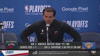 Erik Spoelstra Postgame Interview  Miami Heat lose to New York Knicks 111105 [upl. by Ardnua]