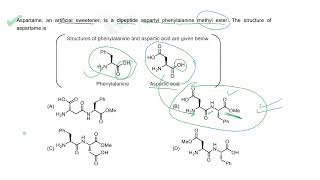 Aspartame an artificial sweetener is dipeptide aspartyl phenylalanine methylester JeeADVANCED2024 [upl. by Osrick]