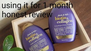 OGX Full amp thick biotin and collagen shampoo 1 month honest review in urdu hindi [upl. by Thilde]