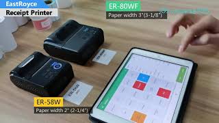 EastRoyce ER58W and ER80WF Mobile Printer Work with iOS Loyverse POS to print receipt and bill [upl. by Annoyi]