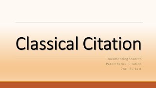 Classical Citation in TurabianChicago Style [upl. by Anahsed257]