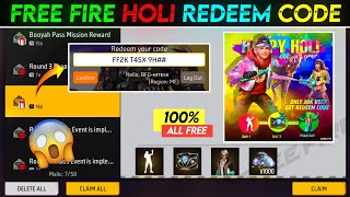 FREE FIRE HOLI REDEEM CODE TODAY🔥 para SAMSUNGA3A5A6A7J2J5J7S5S6S7S9A10A20A30A50 [upl. by Eegnat]