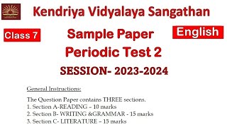 KVS PT2 English Class 7  Question Paper with Solution  Sample Paper  Important Questions [upl. by Atteiram687]