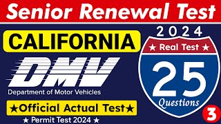 California DMV Senior Written Test 2024  DMV Senior Renewal Test 2024 cadmv californiadmvtest [upl. by Ferna233]