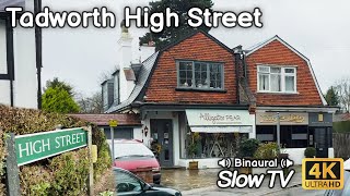 Walking From Tadworth to Tattenham Corner  Slow TV in 4K HDR [upl. by Longfellow]