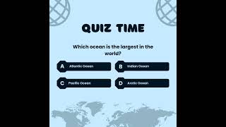 Which ocean is the largest in the world quizetime [upl. by Eiuqnimod]