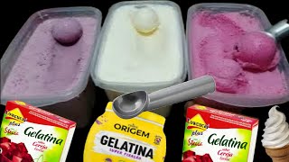 COMO FAZER SORVETE CASEIRO PROFISSIONAL DE GELATINA [upl. by Elfie]