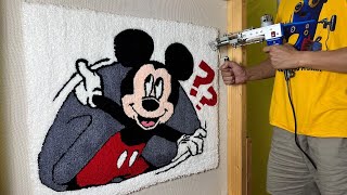 RUG TUFTING ASMR  MICKEY MOUSE RUG START TO FINISH [upl. by Massie]