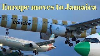 Massive airplanes in Jamaica 🇯🇲😁 airplane spotting Montego Bay Jamaica [upl. by Losyram]