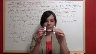 TERMOQUIMICA Ejercicio 23 Calcular entalpía reacción eteno enlaces rotos y enlaces formados [upl. by Vargas]