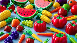 Satisfying ASMR with Colorful Plastic Food Toys – Visual amp Sound Delight [upl. by Pate828]