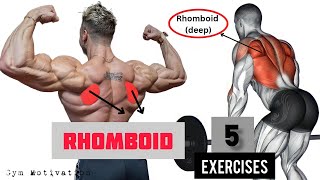 Best 5 Exercises quotRHOMBOIDquot Workout  SHREDDED BODY [upl. by Anam719]